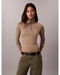 Calvin Klein - Jeans Ribbed Cotton Turtleneck Henley Top - Lyst