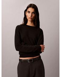 Calvin Klein - Merino Wool Blend Crew Neck Jumper - Lyst