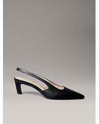 Calvin Klein - Zapatos de salón tacón kitten con talón descubierto de piel - Lyst