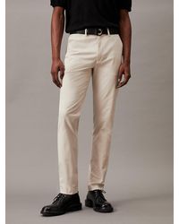 Calvin Klein - Pantalon slim chino avec ceinture - Lyst