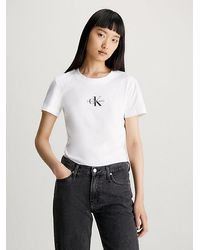 Calvin Klein - Schmales Monogramm-T-Shirt - Lyst