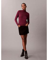 Calvin Klein - Merino Wool Blend Lurex Turtleneck Jumper - Lyst
