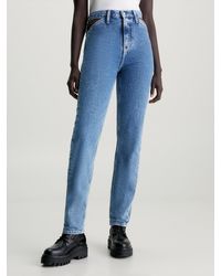 Calvin Klein - Slim Straight Cut Out Jeans - Lyst