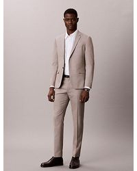 Calvin Klein - Slim Wool Textured Suit Trousers - Lyst