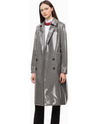 Calvin Klein Gabardina de lana laminada - Gris