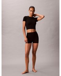 Calvin Klein - Maglia Pigiama Senza Cuciture A Costine Con Stemma - Lyst