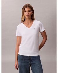 Calvin Klein - Relaxed Monogram V-Neck T-Shirt - Lyst