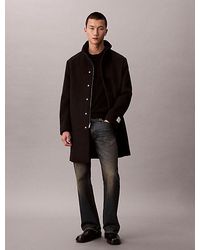 Calvin Klein - Wool Blend Car Coat - Lyst
