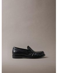 Calvin Klein - Thea Leather Pleated Loafers - Lyst