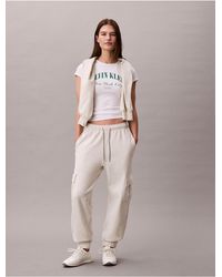 Calvin Klein - Calvin Klein Monogram Fleece Cargo Joggers - Lyst