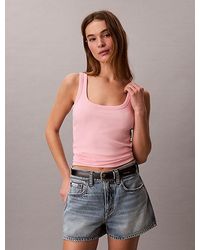 Calvin Klein - Slim Ribbed Cotton Tank Top - Lyst