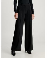 Calvin Klein - Hose mit weitem Bein aus weichem Twill - Lyst
