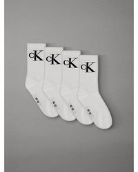 Calvin Klein - 4 Pack Soft Cotton Logo Crew Socks - Lyst