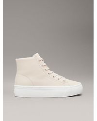 Calvin Klein - Zapatillas altas de piel con plataforma - Lyst