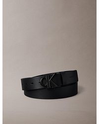 Calvin Klein - Leather Monogram Logo Belt - Lyst