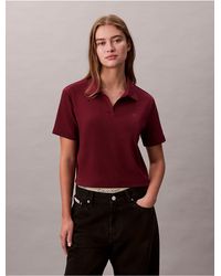 Calvin Klein - Calvin Klein Cotton Contour Rib Polo Tee - Lyst