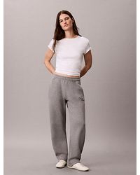 Calvin Klein - Jeans Cotton Fleece Wide Barrel Joggers - Lyst