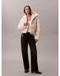 Calvin Klein - Satin Wrap Short Puffer Jacket - Lyst