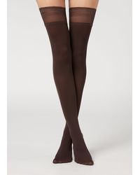 Calzedonia Opaque Thigh-highs - Brown