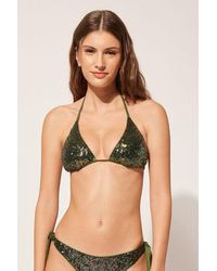 Calzedonia - Triangle Bikini Top With Removable Padding Glowing Surface - Lyst