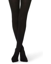 Calzedonia Ribbed Cashmere Tights - Black