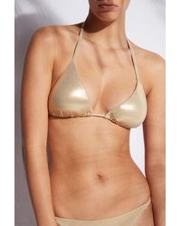Calzedonia Triangle String Swimsuit Top Palm Bay - Metallic
