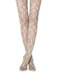 Calzedonia Snake Print Tights - Natural
