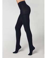 Calzedonia Thermal Super Opaque Tights - Blue
