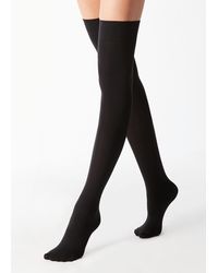 Calzedonia Microfiber Over The Knee Stockings - Black