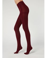 Calzedonia Thermal Super Opaque Tights - Red