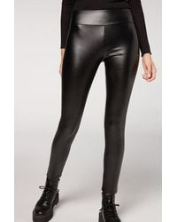 Calzedonia - Thermal Leather Effect Leggings - Lyst
