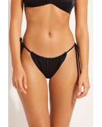 Calzedonia - Tie Brazilian Bikini Bottoms Shiny Satin - Lyst