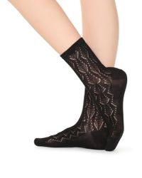 Calzedonia Openwork Cotton Socks - Black