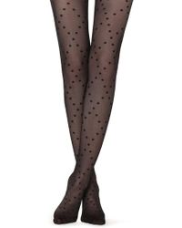 Calzedonia Diamond Patterned Tights - Black