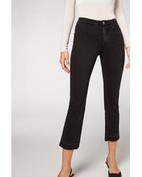 Calzedonia - Cropped Flare Jeans - Lyst