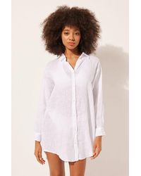 Calzedonia - Linen Shirt Dress - Lyst