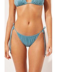 Calzedonia - Tie Brazilian Bikini Bottoms Shiny Satin Light - Lyst