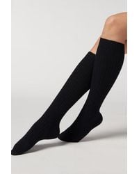 Calzedonia - Women's Ribbed Long Socks With Wool And Cashmere - Lyst
