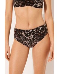 Calzedonia - Slimming High-Waisted Bikini Bottoms Elegant Animalier - Lyst