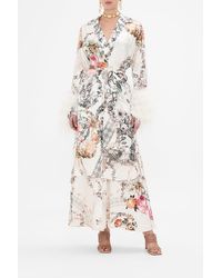 CAMILLA - Split Cuff Soft Coat With Feathers De Haar Memoirs - Lyst