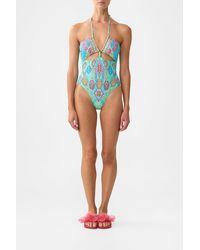 CAMILLA - Cut Out Halter One Piece With Front Trim The Concubines Corridor - Lyst