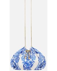 CAMILLA - Drawstring Pouch Bag With Chain Strap Ceramic Panoramic - Lyst