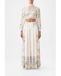 CAMILLA - Corset Waist Wide Leg Pant Botanical Ballads - Lyst