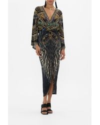 CAMILLA - Long Split Front Twist Dress Cat Worship - Lyst