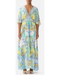 CAMILLA - Waisted Dress With Hem Ruffle Dial Up The Tiles - Lyst