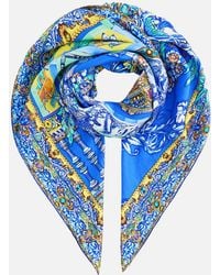 CAMILLA - Large Crystalled Silk Square Scarf Beneath The Andalusian Sun - Lyst