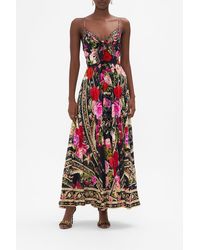 CAMILLA - Long Dress With Tie Front Reservation For Love - Lyst