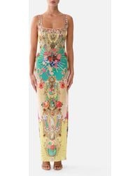 CAMILLA - Square Neck Beach Maxi Dress W Low Back Painted Prayers - Lyst