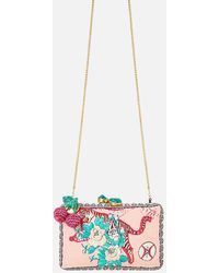 CAMILLA - Hardcase Clutch With Raffia Detail Notes From The Road - Lyst