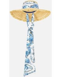 CAMILLA - Large Raffia Sun Hat The Porcelain Parlour - Lyst